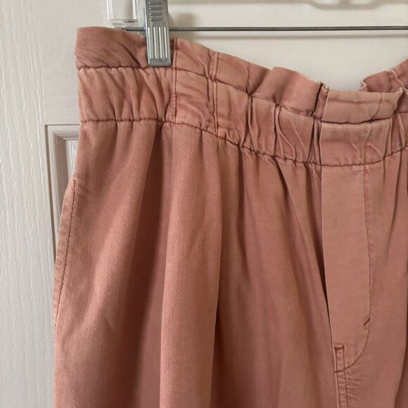 Pilcro Women Wide Leg Pants Size Large Peach Paperbag Boho Hippie Comfort Casual - Picture 5 of 12